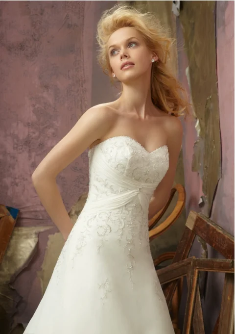 Mori Lee Ivory Chiffon Strapless