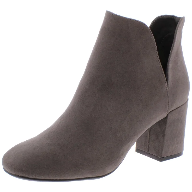 Gwenn Womens Faux Suede Square Toe Booties