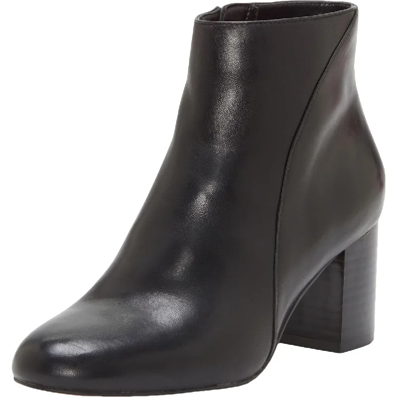 Floriann Womens Solid Block Heel Booties