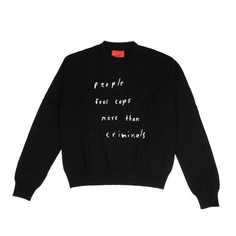 Flash sale on trendy clothing – Limited time offers available online.  424 On Fairfax People Fear Cops Sweater - Black