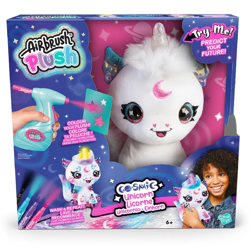 Fluffy and warm toy companionsAirbrush Plush Cosmic Unicorn
