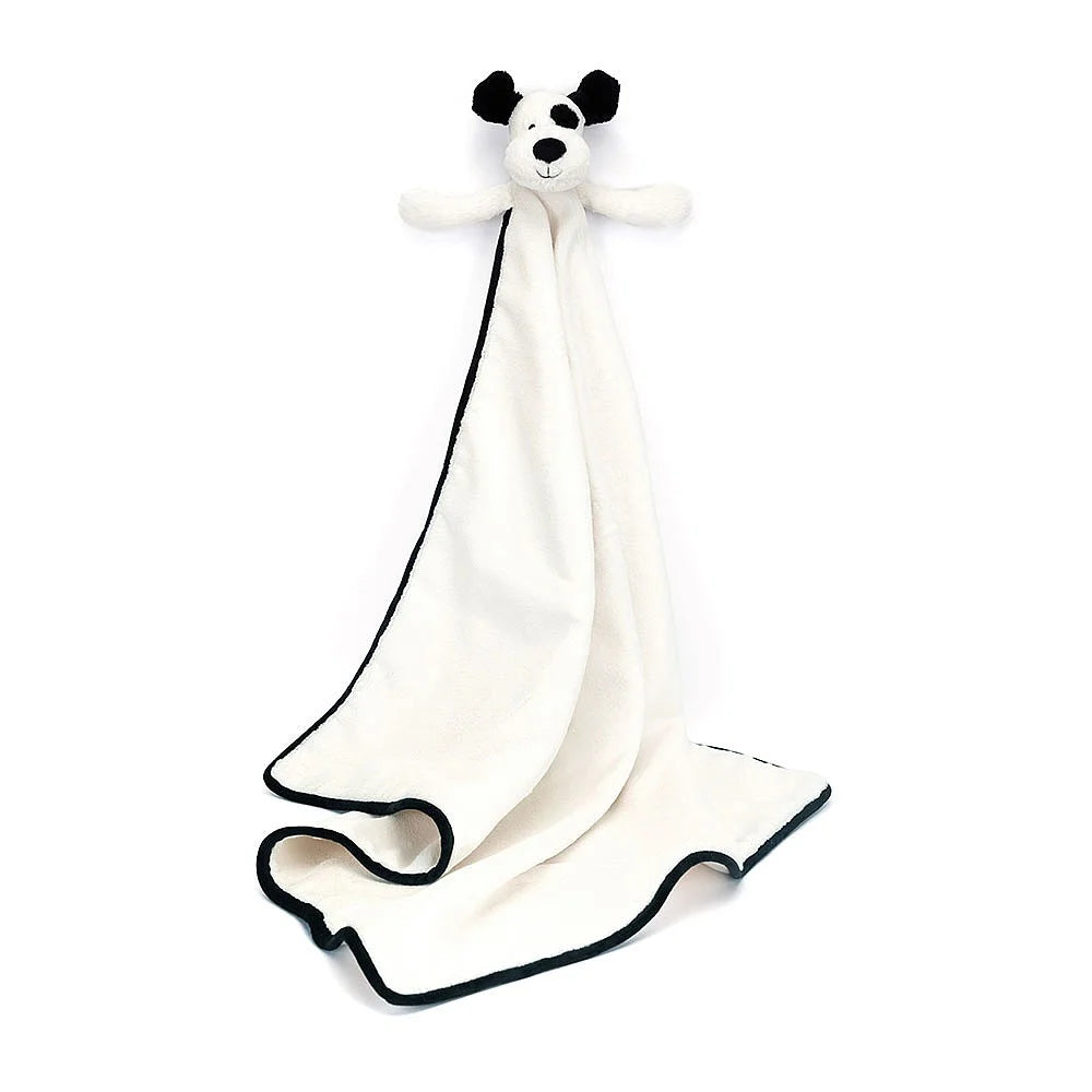 Huggable and charming Jellycat beloved by all ages.Bashful Black & Cream Puppy Blankie By Jellycat Huggable and charming Jellycat beloved by all ages.Bashful Black & Cream Puppy Blankie By Jellycat