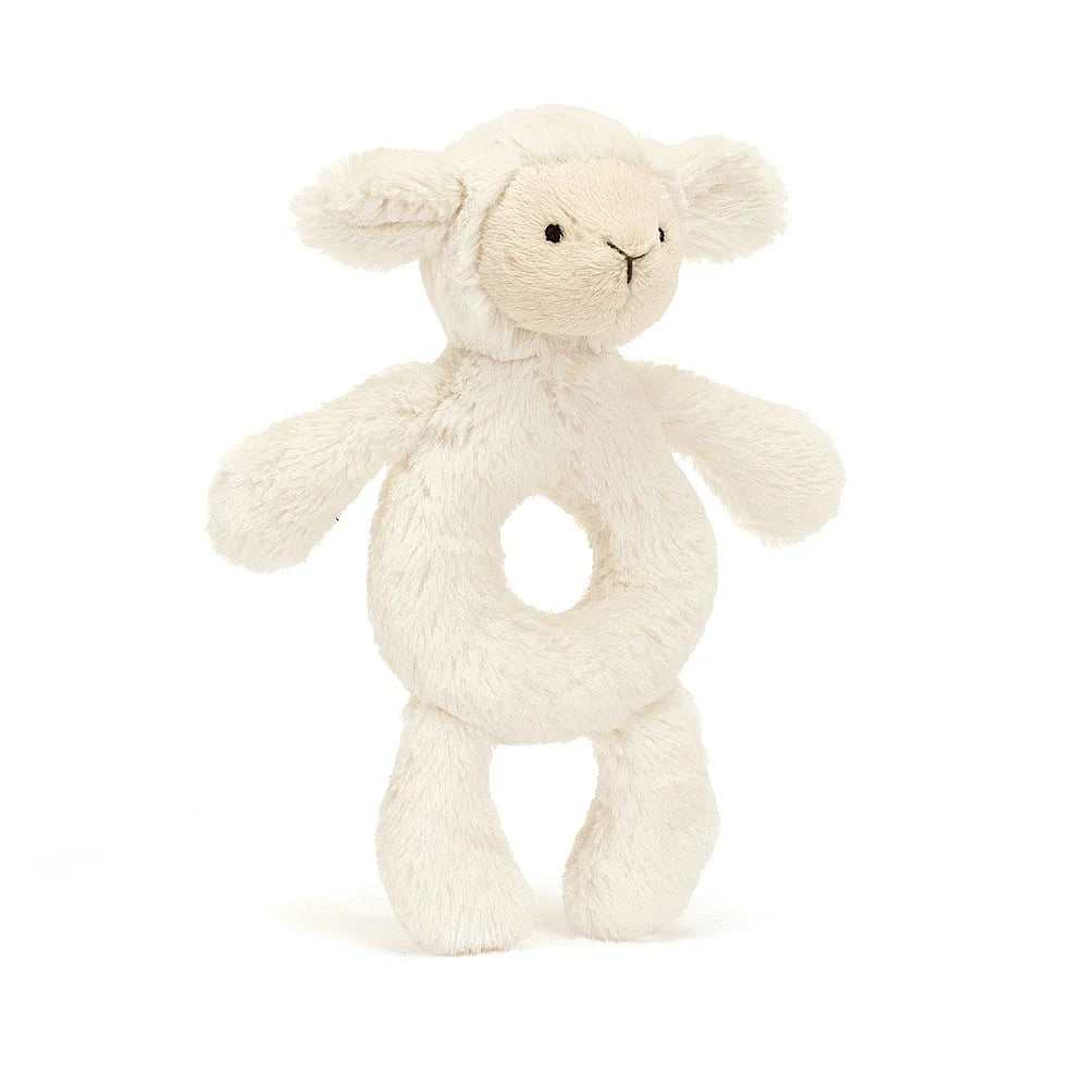 Huggable and charming Jellycat beloved by all ages.Bashful Lamb Ring Rattle Rattle By Jellycat Huggable and charming Jellycat beloved by all ages.Bashful Lamb Ring Rattle Rattle By Jellycat