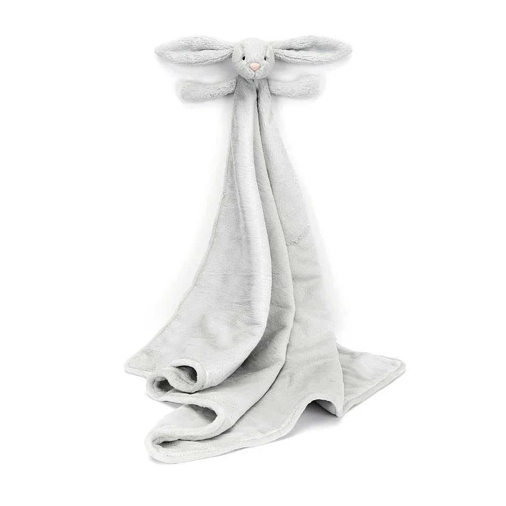 Adorable and gentle Jellycat friendsBashful Silver Bunny Blankie By Jellycat