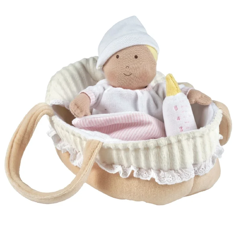 Sweet and innocent stuffed animalsGrace Baby Soft Doll with Carrycot, Bottle & Blanket Sweet and innocent stuffed animalsGrace Baby Soft Doll with Carrycot, Bottle & Blanket