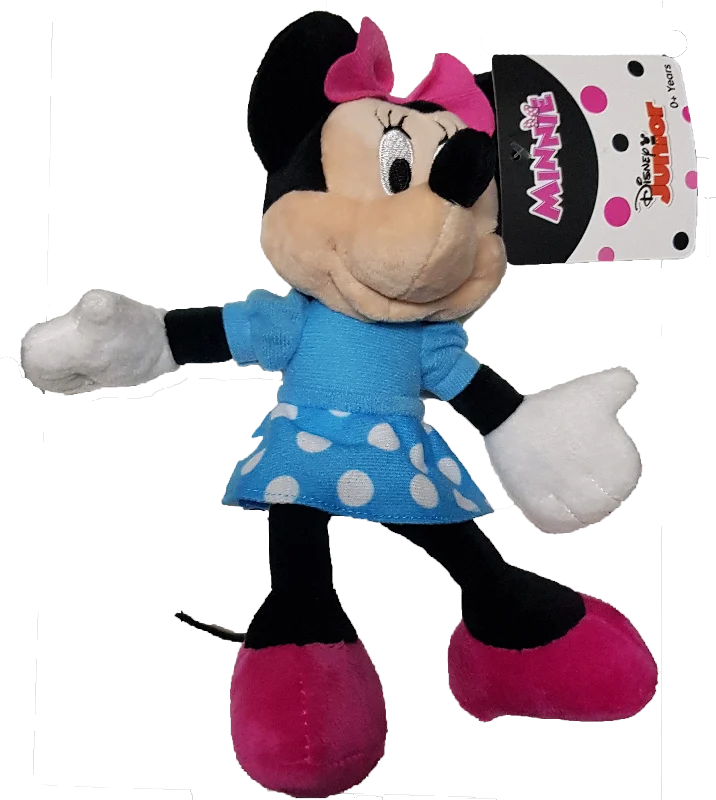 Disney Junior Minnie Mouse with Blue Dotty Dress Small Plush Toy