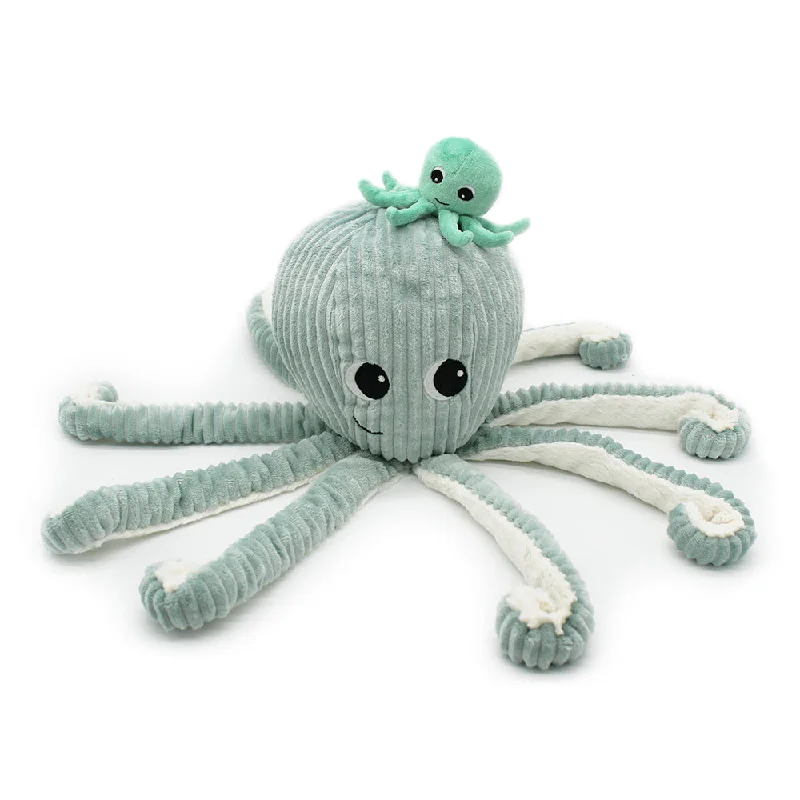 Huggable and cozy plush toysGiant Octopus Mom with Baby - Mint