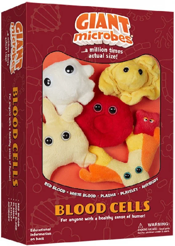 Cheerful and happy stuffed figuresBlood Cells - GIANTmicrobes® Plush Toy Gift Box