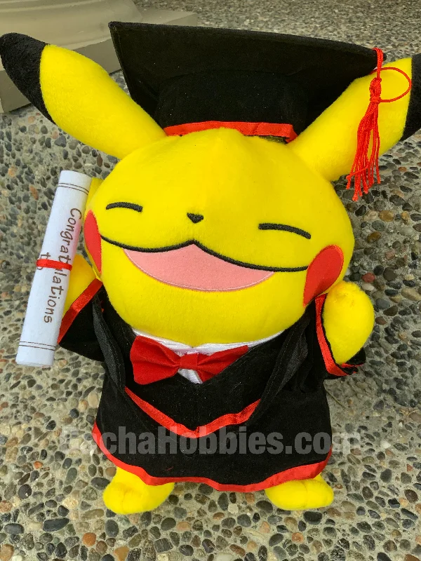 Friendly and approachable plush friendsGraduation Pokemon Pikachu With-Both-Eyes-Closed And Big Smile Friendly and approachable plush friendsGraduation Pokemon Pikachu With-Both-Eyes-Closed And Big Smile