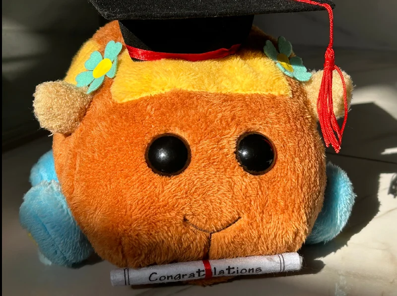 Colorful and vibrant plush creationsGraduation Pui Pui Molcar Choco