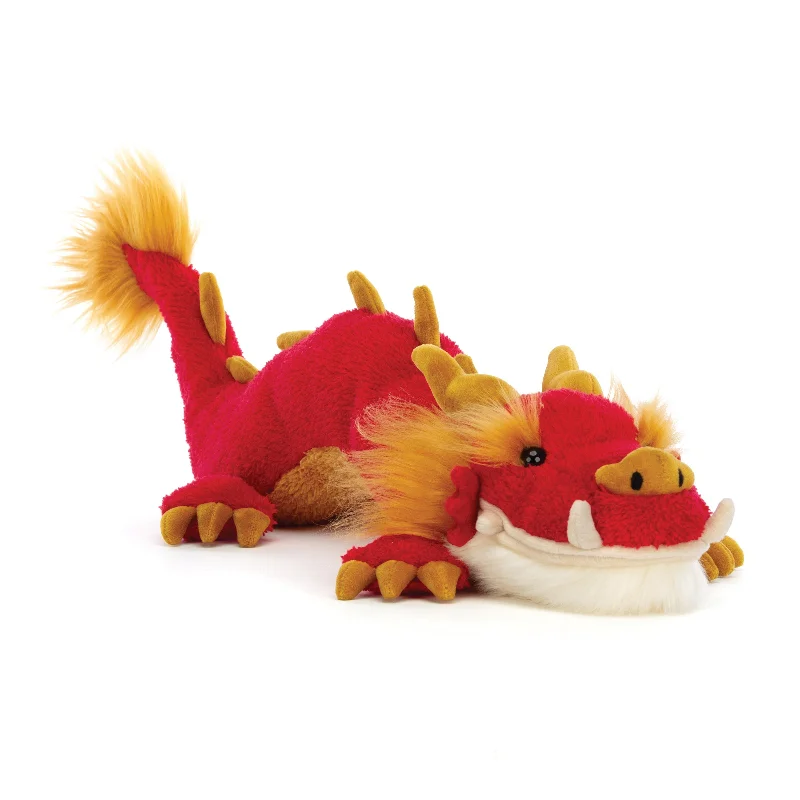 Huggable and charming Jellycat beloved by all ages.JELLYCAT CELEBRATION DRAGON RED & GOLD 11X18X42 CM Huggable and charming Jellycat beloved by all ages.JELLYCAT CELEBRATION DRAGON RED & GOLD 11X18X42 CM