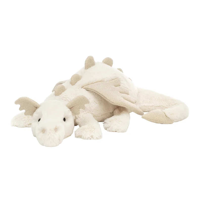 Cuddly and endearing Jellycat timeless appealSnow Dragon Soft Toy | Huge