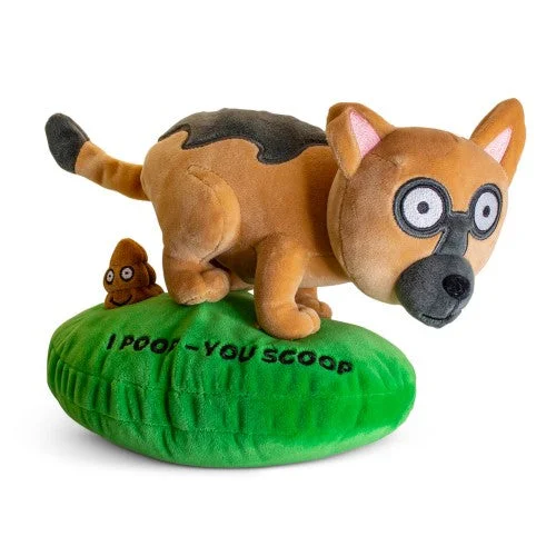 Soft and squishy plush critters“Poop and Scoop” – German Shepherd Plush
