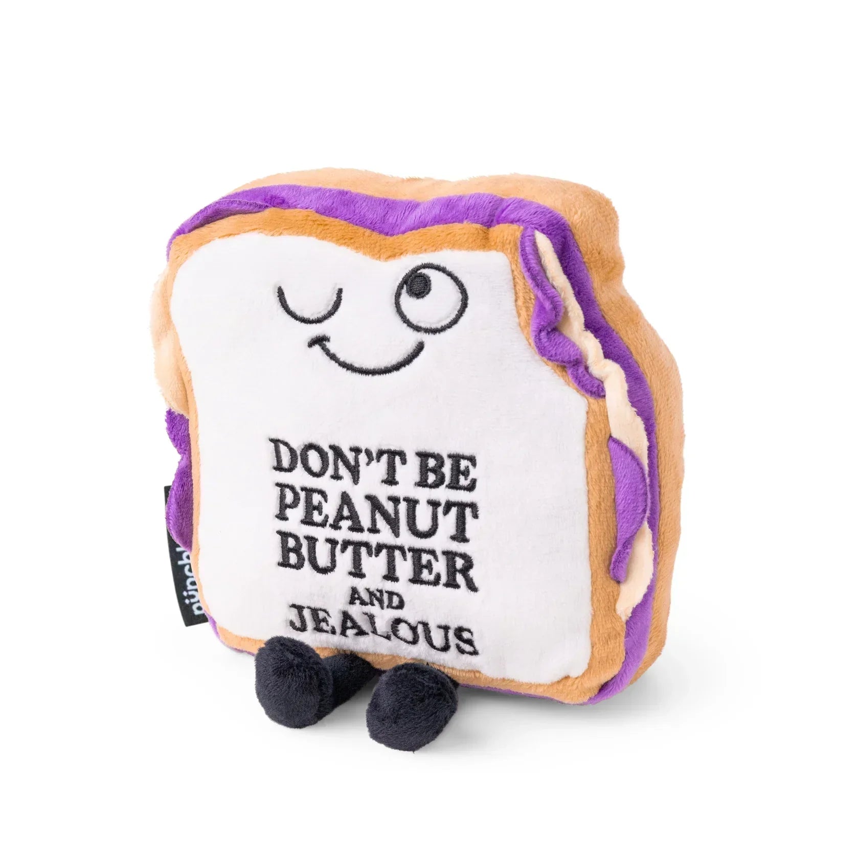 Cheerful and happy stuffed figures"Don't Be Peanut Butter & Jealous" Plush PB&J Sandwich Cheerful and happy stuffed figures"Don't Be Peanut Butter & Jealous" Plush PB&J Sandwich