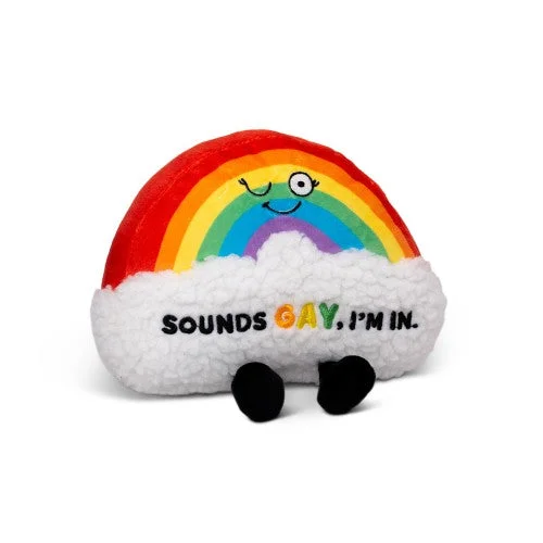 Friendly and approachable plush friends“Sounds Gay” – Rainbow Plush