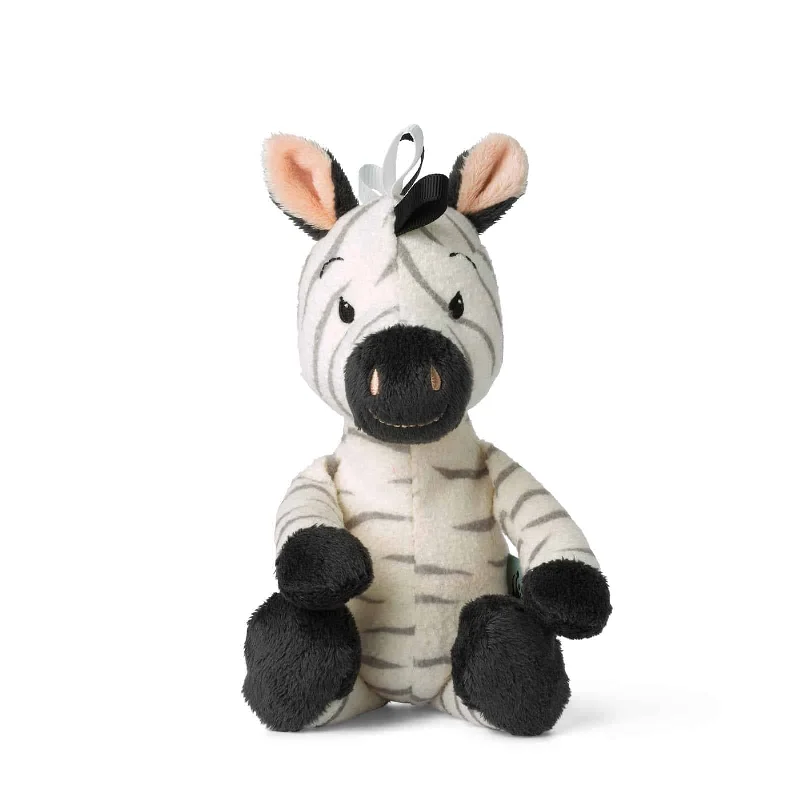 Soft and squishy plush crittersZiko the Zebra White with bell Plush