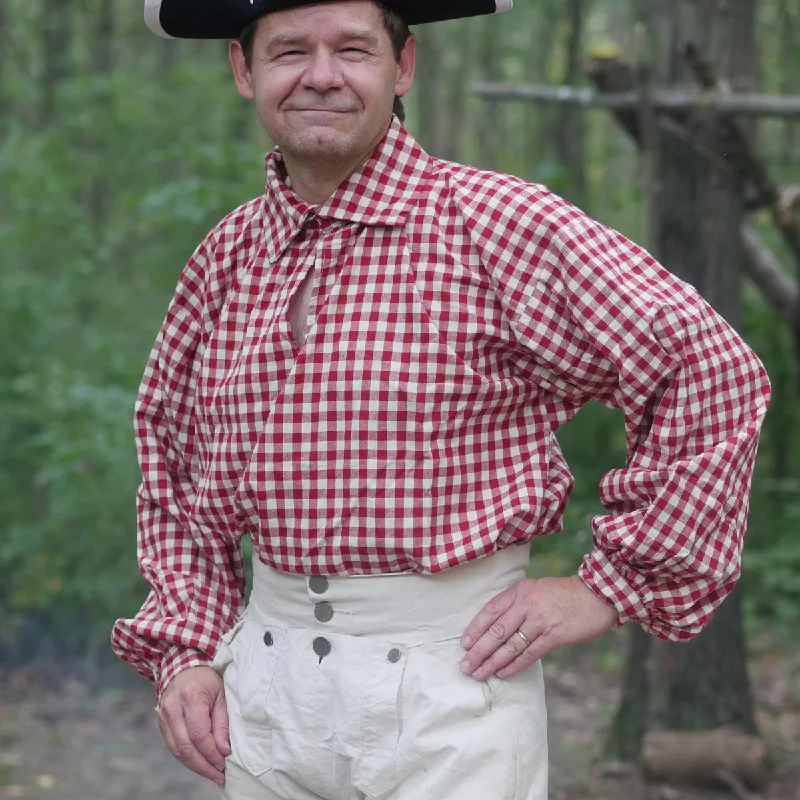 Shop our men's clothing collection for the best prices of the season.  18th Century Workshirt - Red Check Cotton