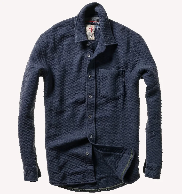 Shop fashion favorites at discounted prices – Limited time offer.  Relwen Bubble Knit Shirt in Navy