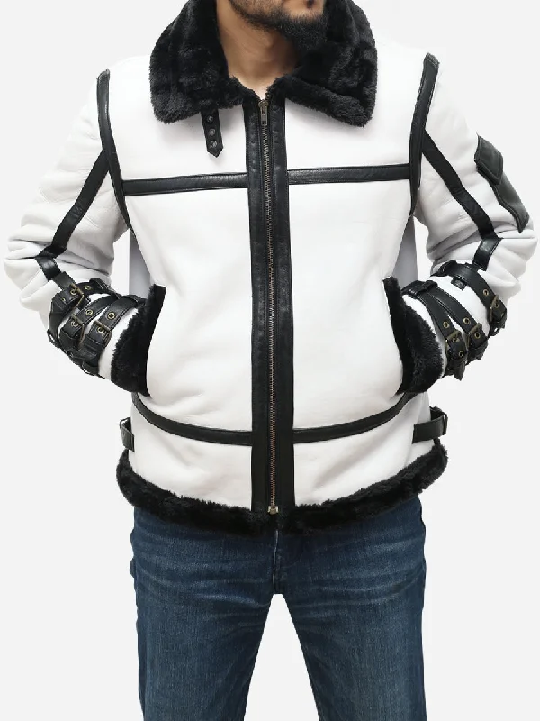 Shop now for fresh styles at discounted prices.  Franklin Men's White Leather Aviator B3 Bomber Jacket