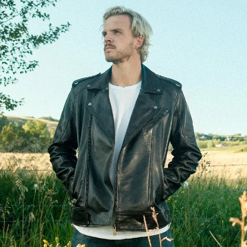 Time to upgrade your wardrobe – shop men’s fashion on sale.  Men's Soft Lamb Leather Biker-Look Jacket