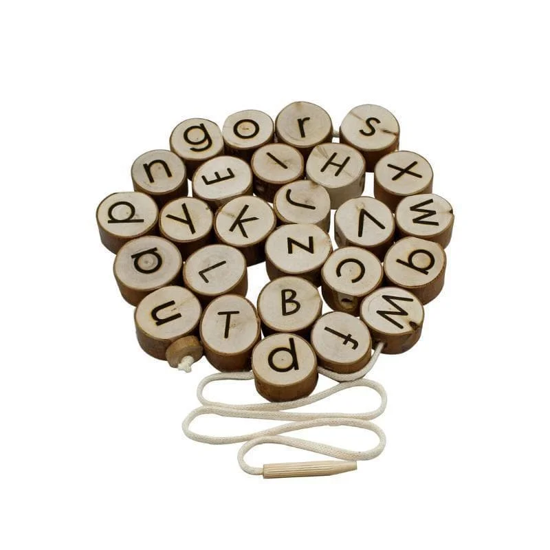 timeless classic wooden toys                   Alphabet Threading Set