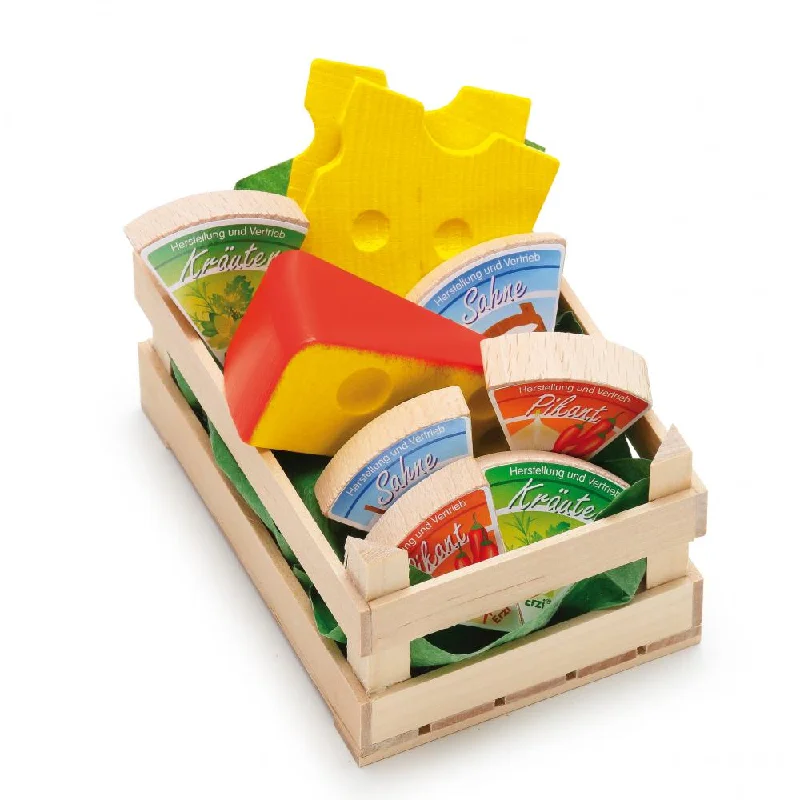 detailed and intricate wooden toys                   Erzi assorted cheeses, small
