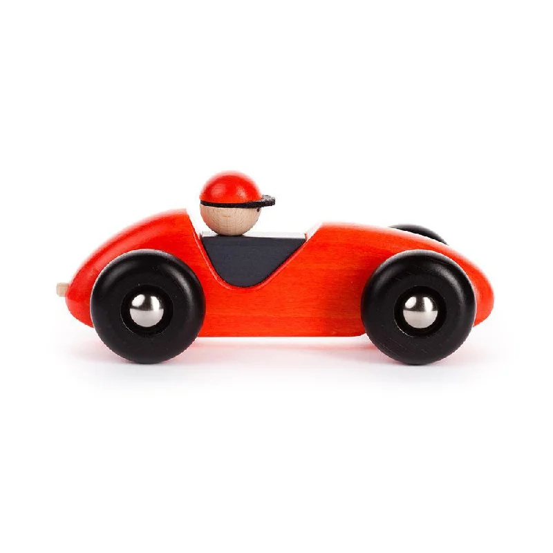 charming wooden toys                   Bajo left/right car in red
