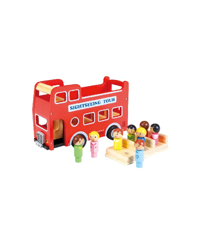 child-safe wooden toys                 Bello Double Decker Bus