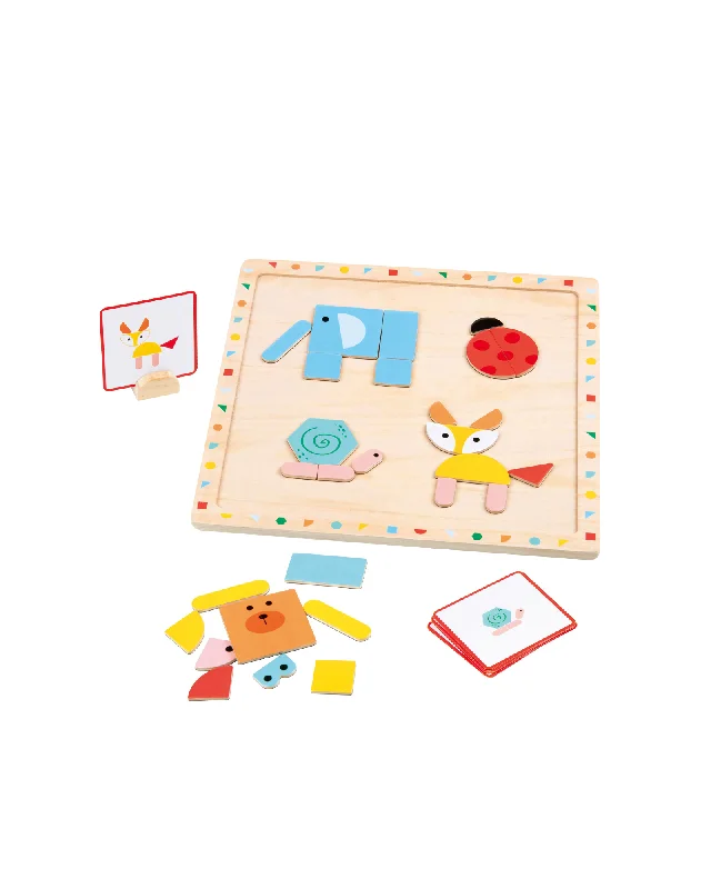 safe wooden toys for babies              Bello Magnetic Animal Tangram
