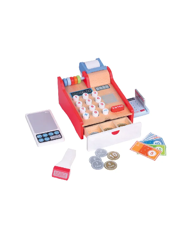 sturdy wooden toys                  Bello Pick Pay Cash Register