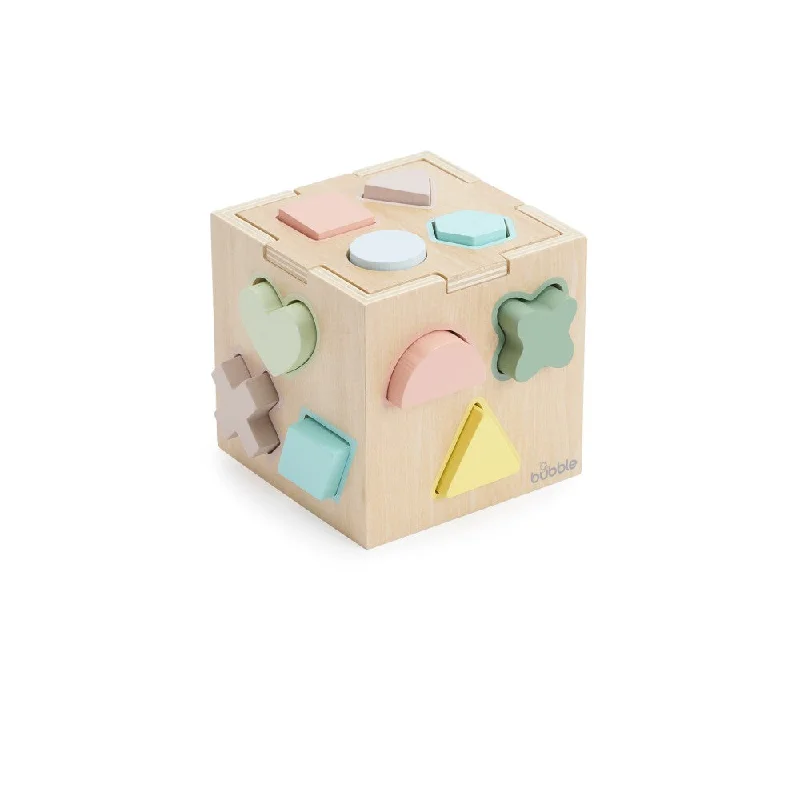 handcrafted wooden toys                  Bubble Wooden Shape Sorting Cube