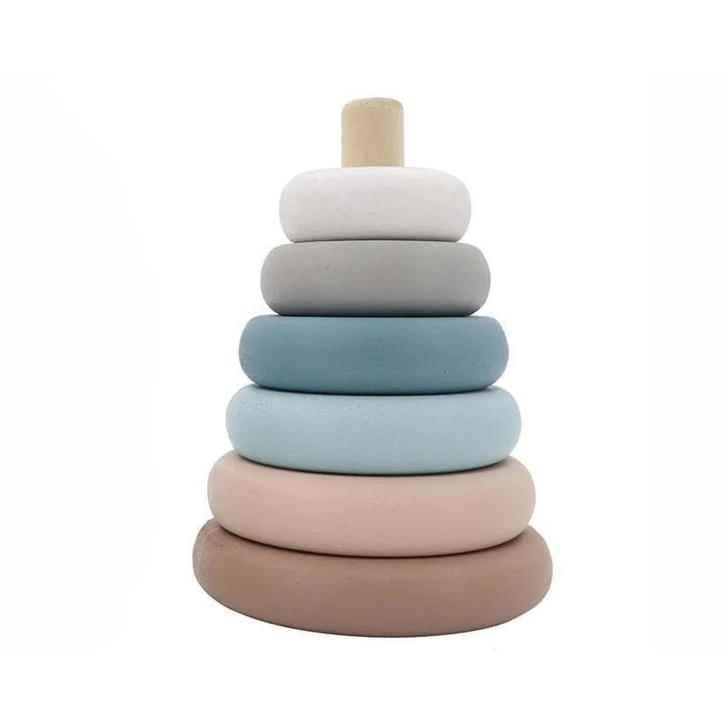 functional wooden toys               Calm and Breezy Stacking Tower - Marina
