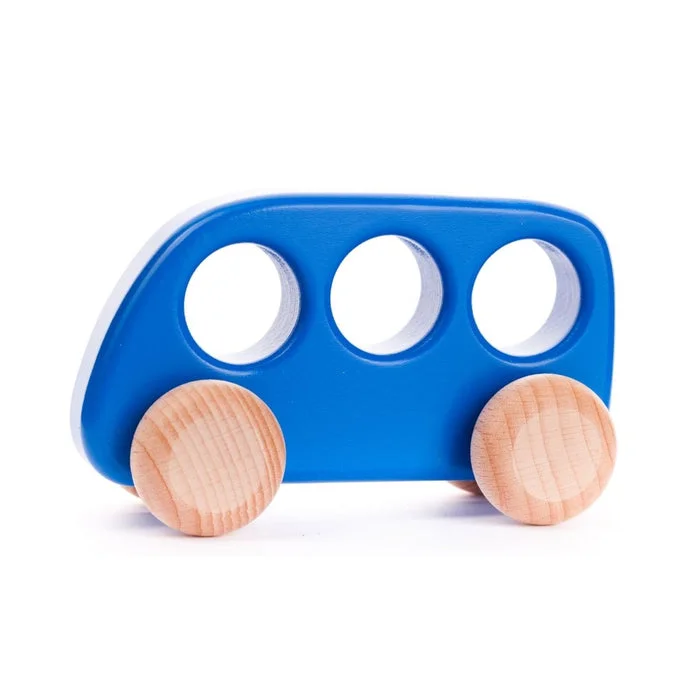 enchanting wooden toys that spark imagination                   Bajo bus in blue