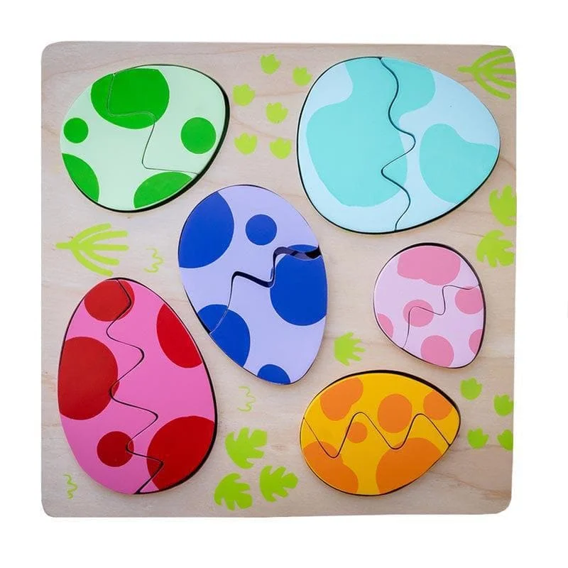 environmentally conscious wooden toys                 Egg and Dino Puzzle