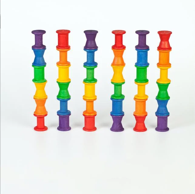 charming wooden toys                   Grapat coloured spools 36 pcs