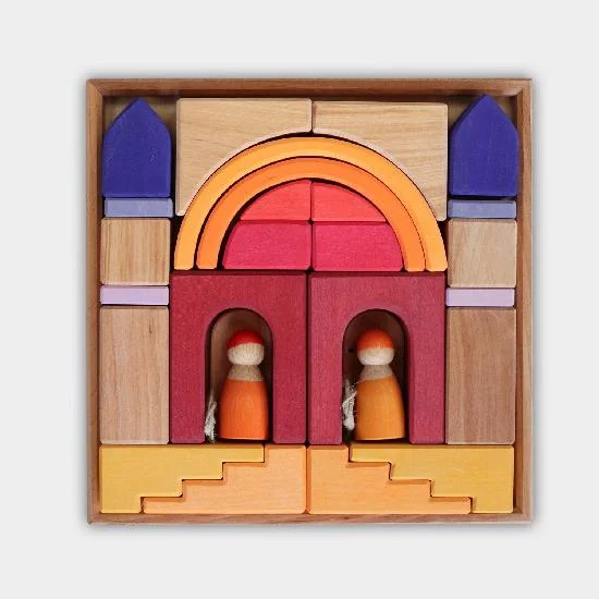 tactile wooden toys                   Grimms building world desert play