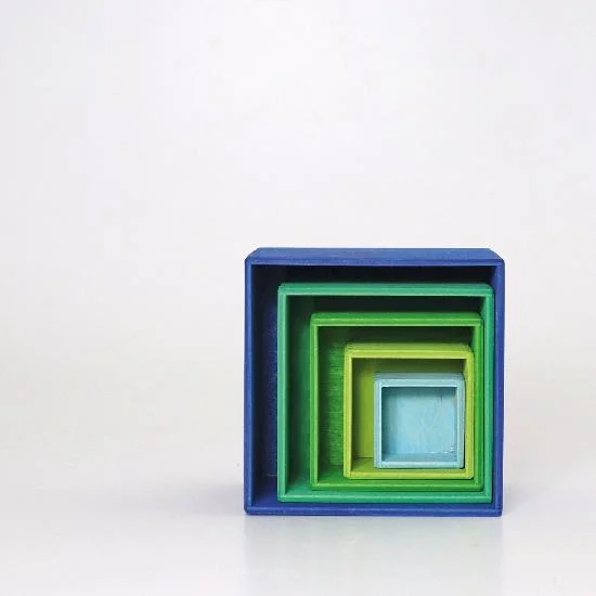 whimsical wooden toys                   Grimm's small ocean stacking boxes