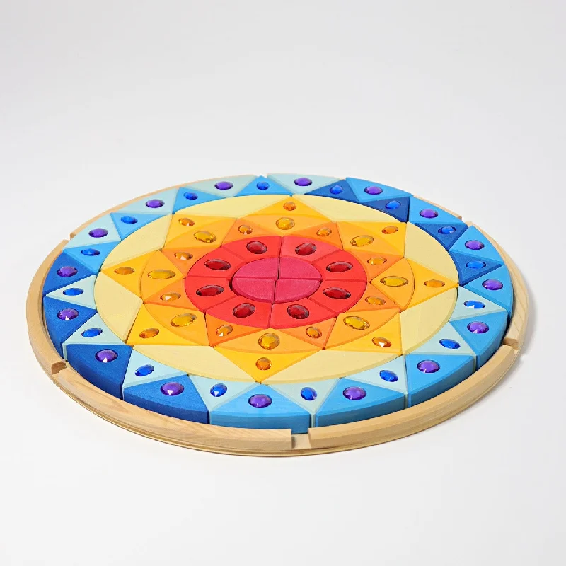 colorful wooden toys for toddlers             Grimm's sparkling mandala sun 76 pcs