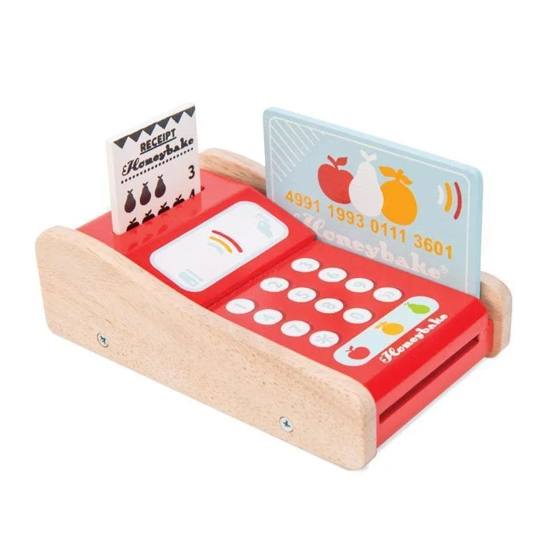 safe and non-toxic wooden toys that parents can trust                   Honeybake Card Machine