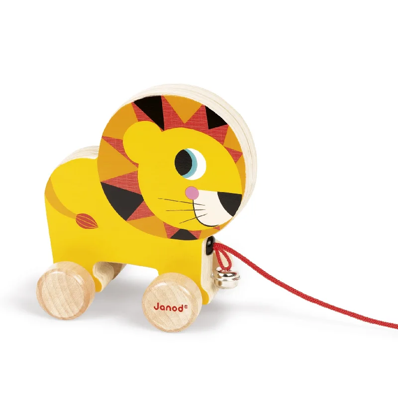 eco-friendly and sustainably made wooden toys                   Janod Circus Pull Along Toy Lion