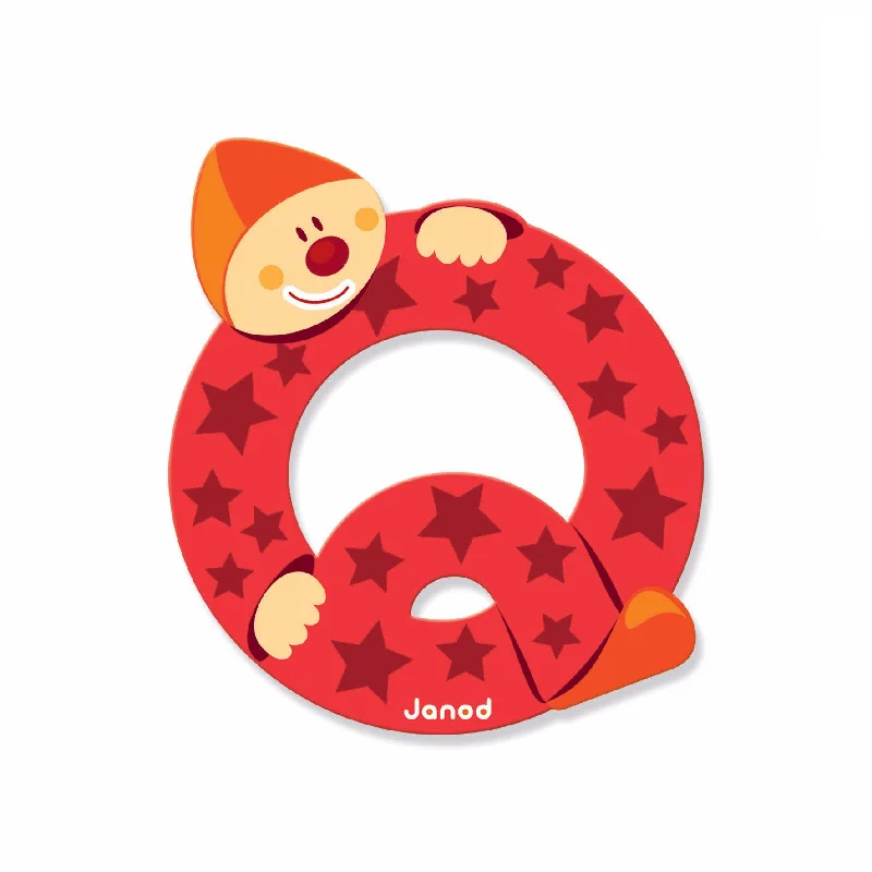 eco-friendly wooden toys                   Janod Clown Alphabet Q