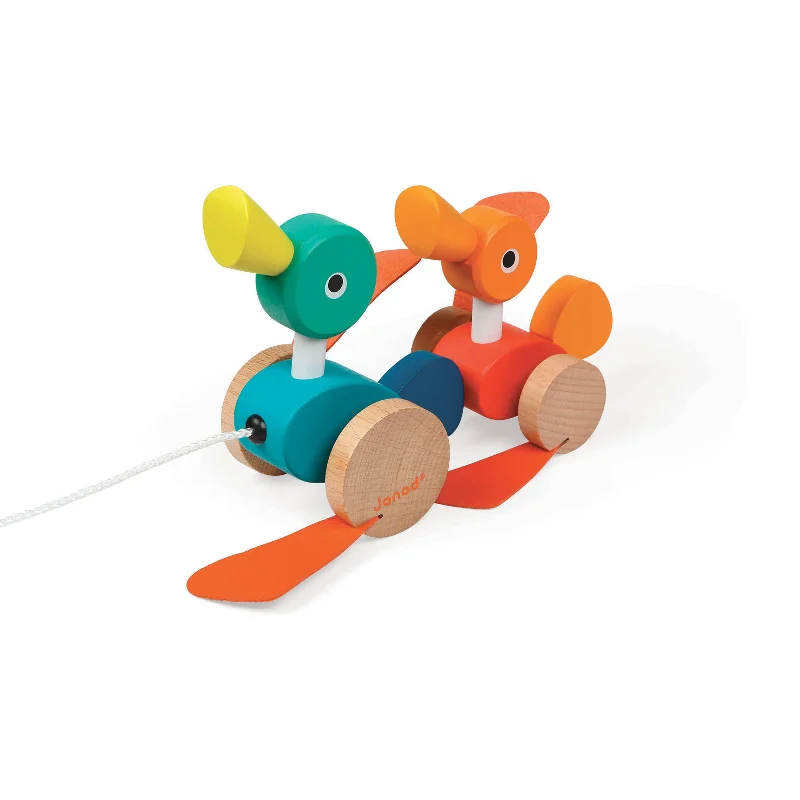 enchanting wooden toys that spark imagination                   Janod Duck Family Pull Along Toy