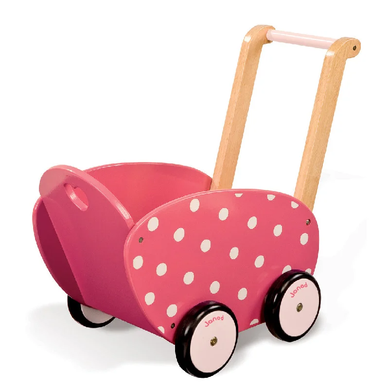 delightful wooden toys for children                   Janod Framboisine Doll's Pram