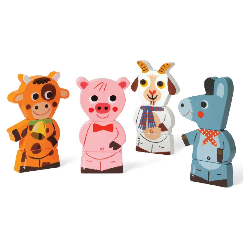 beautifully detailed wooden toys                  Janod Funny Magnet Farm