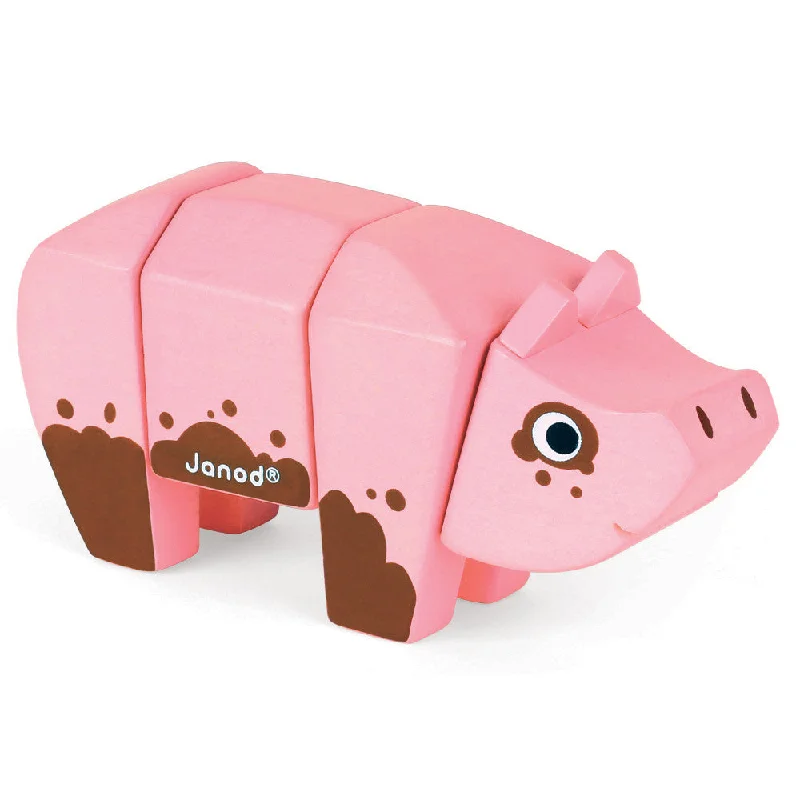 robust and durable wooden toys that withstand the test of time                   Janod Pig Animal Kit