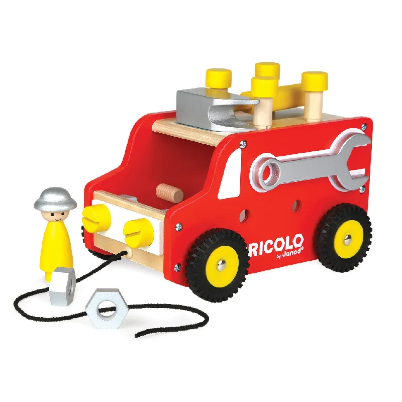 enchanting and whimsical wooden toys for children                   Janod Redmaster DIY Wooden Truck