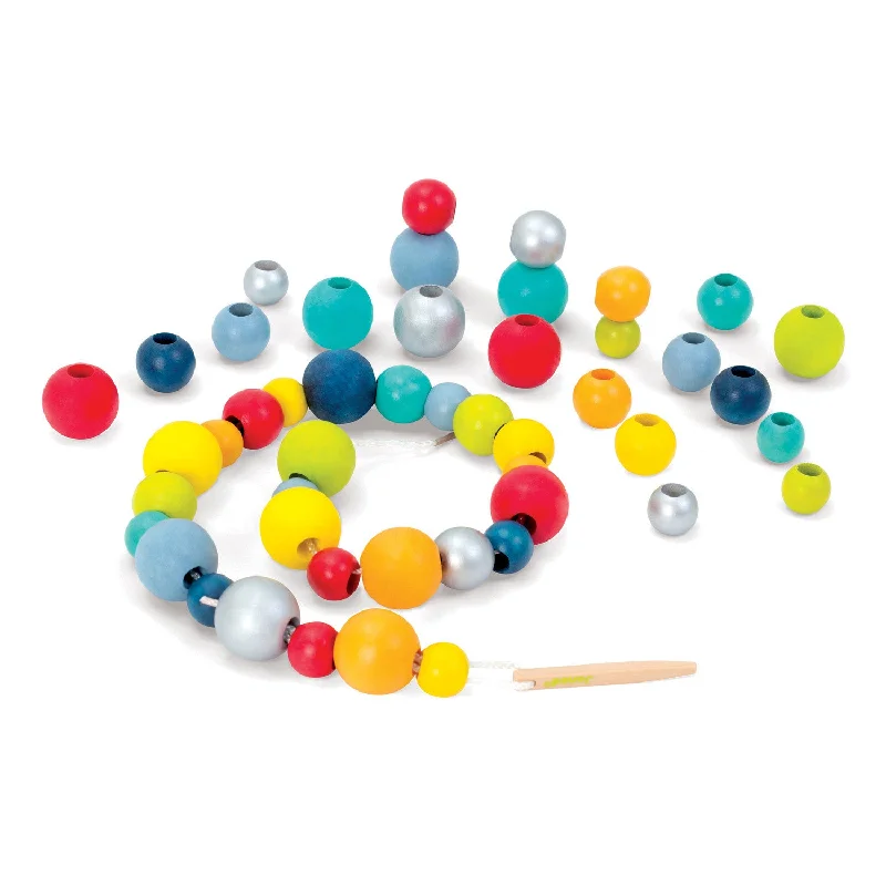 safe and child-appropriate wooden toys for different stages of development Janod Round Beads 48 pcs safe and child-appropriate wooden toys for different stages of development Janod Round Beads 48 pcs