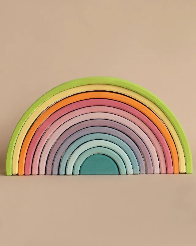 skillfully made wooden toys               Large Wooden Rainbow, Pastel
