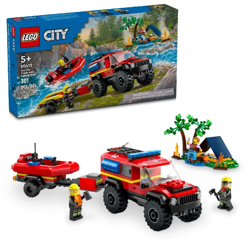 Engagement-boosting LEGO activitiesLEGO City 4x4 Fire Truck with Rescue Boat Toy 60412 Engagement-boosting LEGO activitiesLEGO City 4x4 Fire Truck with Rescue Boat Toy 60412