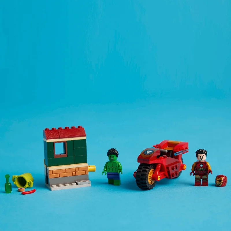 Offering interactive play LEGOLEGO® Marvel Iron Man with Bike and The Hulk 76287